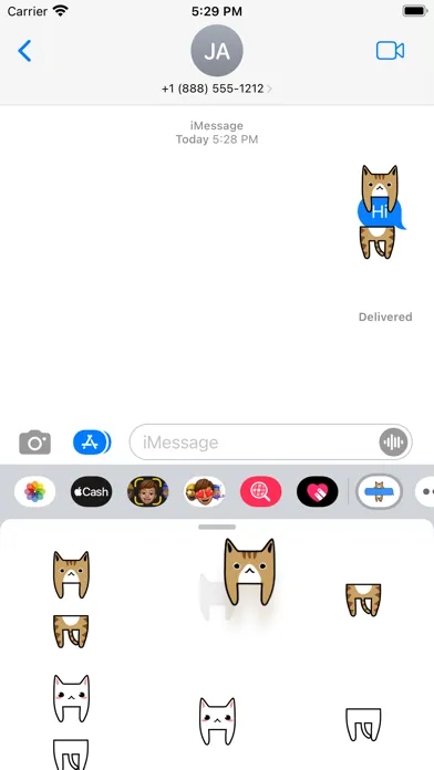 Message hug hold cat sticker स्क्रीनशॉट