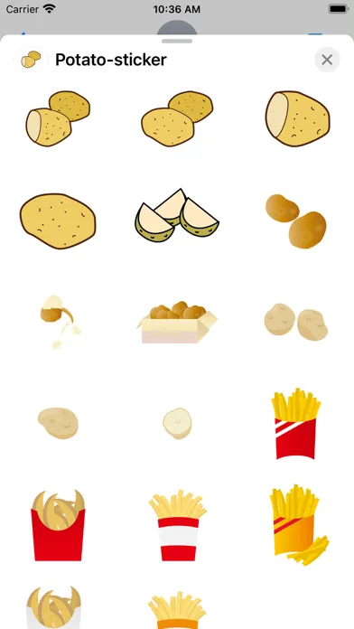 Capturas de tela do Potato sticker