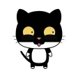Round black cat