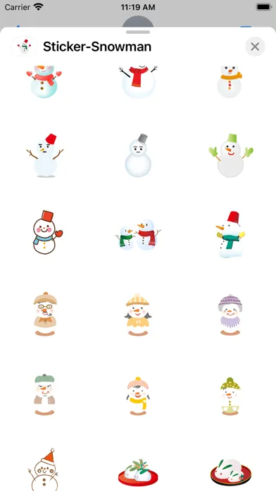 Cute sticker snowman سکرین شاٹس