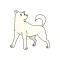 White dog pose sticker