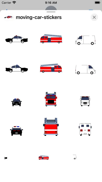 Capturas de tela do moving car stickers