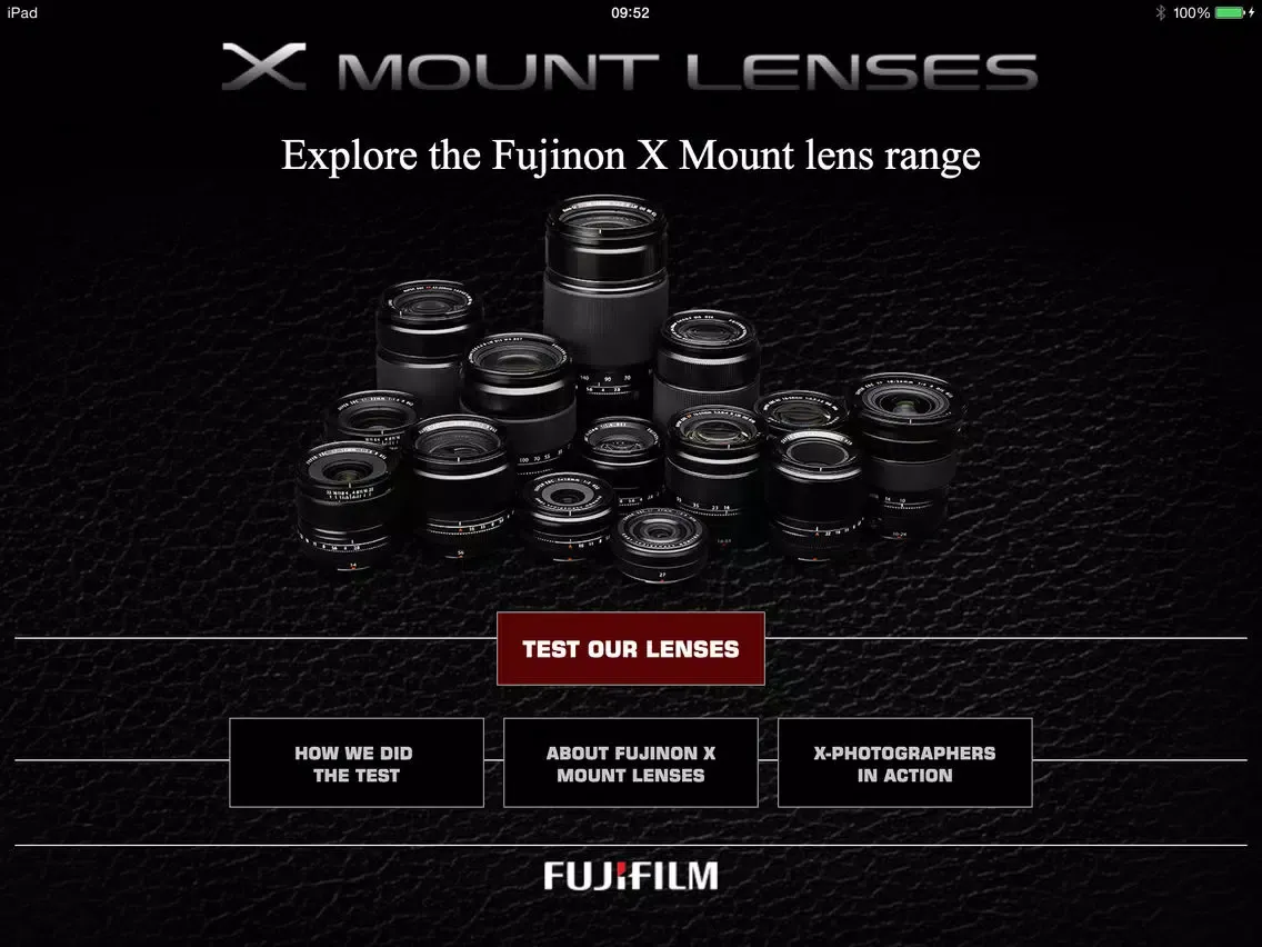 Capturas de tela do Fujifilm X mount Lenses iPad 