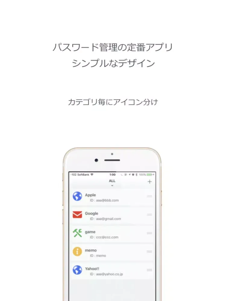 Tangkapan layar パスワード管理 〜PASSNOTE-パスワード管理を指紋認証で安全に〜 iPad 