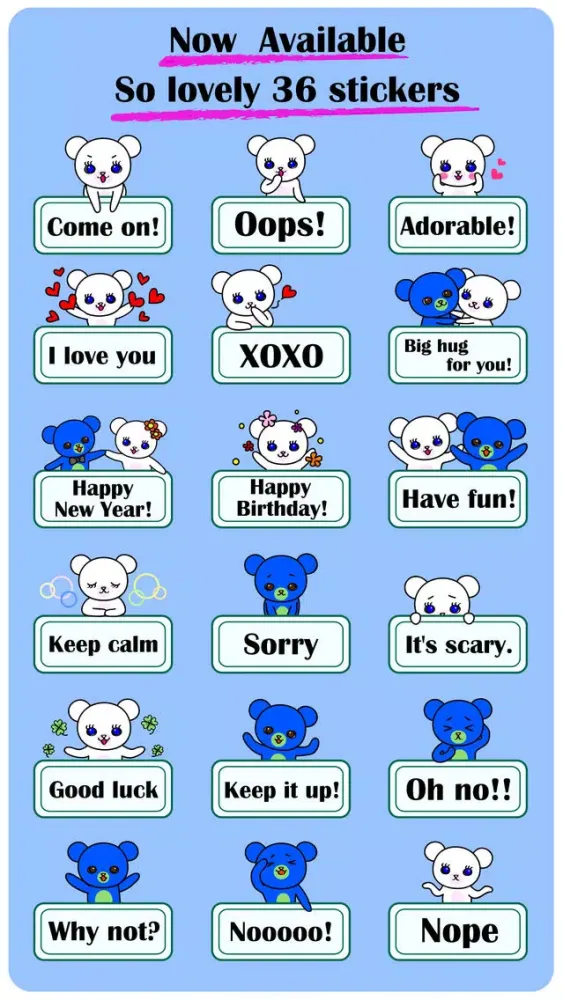 Pretty Little Bears English Stickers “Lola&Enzo"应用截图