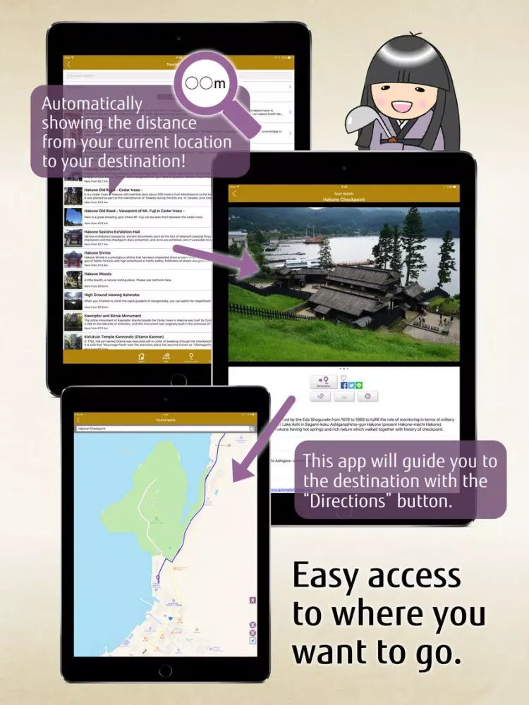 App to enjoy Hakone Checkpoint iPad  Screenshots