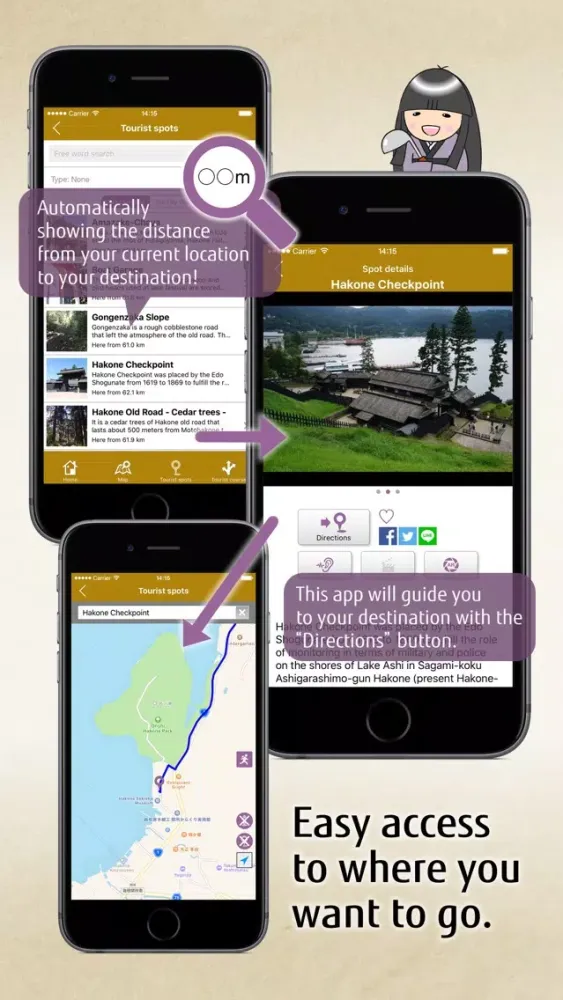 App to enjoy Hakone Checkpoint Screenshots