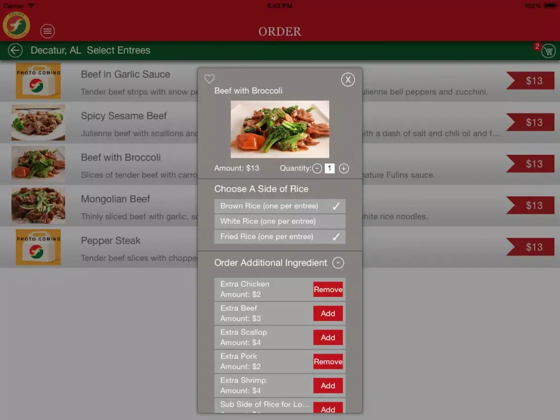 Fulin’s Asian Cuisine iPad  Screenshots