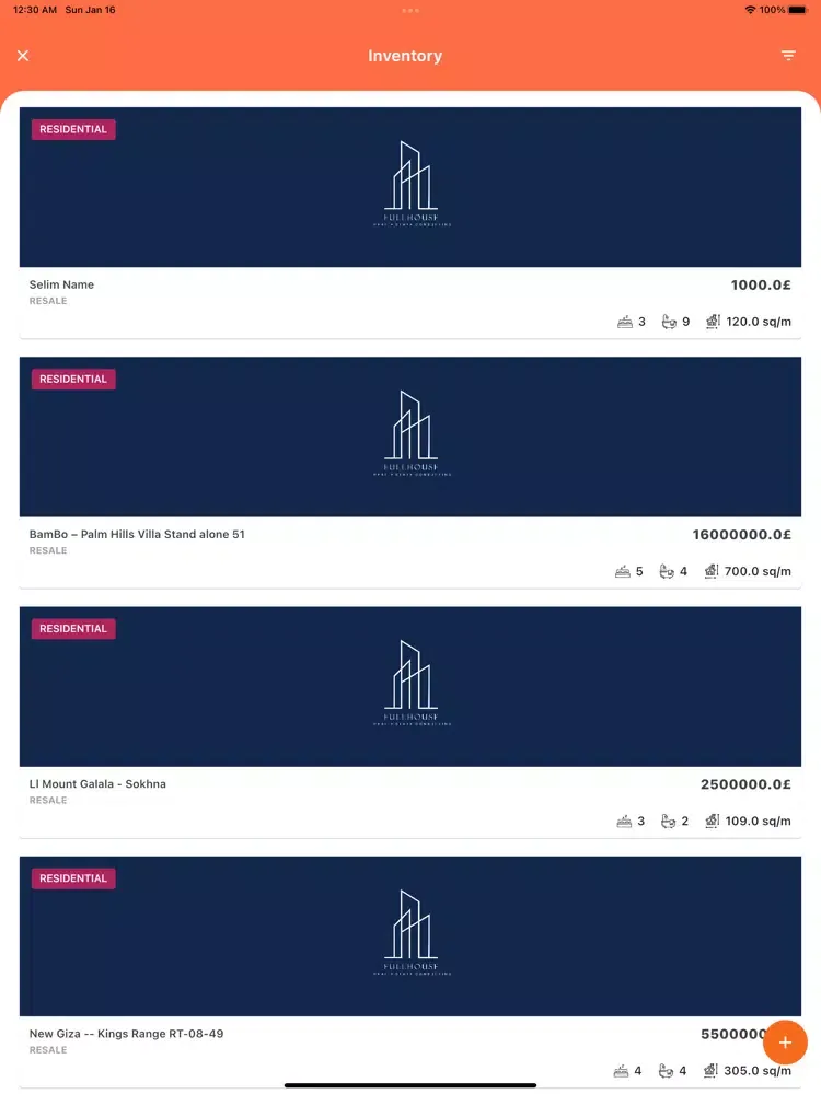 Full House CRM iPad  Screenshots