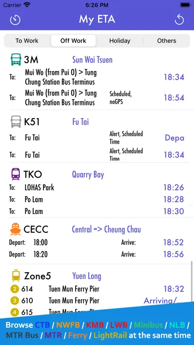 Zrzuty ekranu My ETA HK - Transport Easy