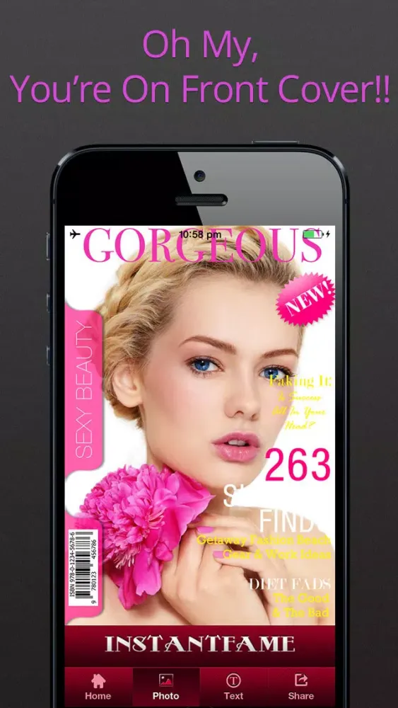 InstantFame -- Fake Magazines Cover Photo-Booth Apps سکرین شاٹس