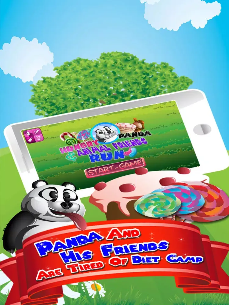 Hungry Panda and Animal Friends Run - How many Lollipop and Jellybeans can you find on the way? iPad  Ekran Görüntüleri