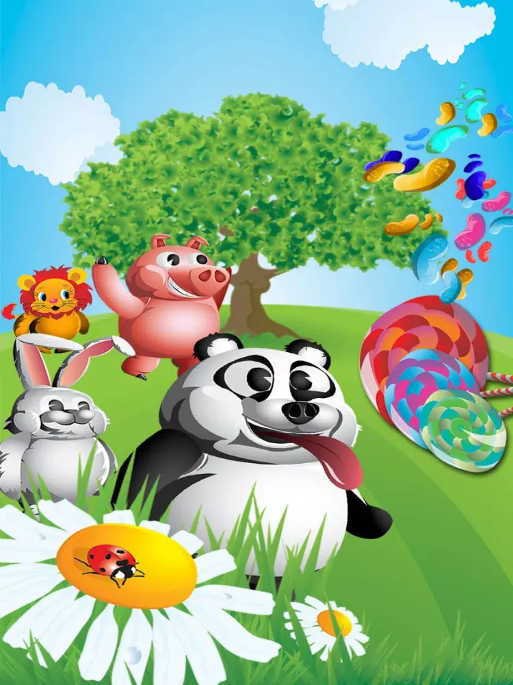 Hungry Panda and Animal Friends Run - How many Lollipop and Jellybeans can you find on the way? iPad  Ekran Görüntüleri