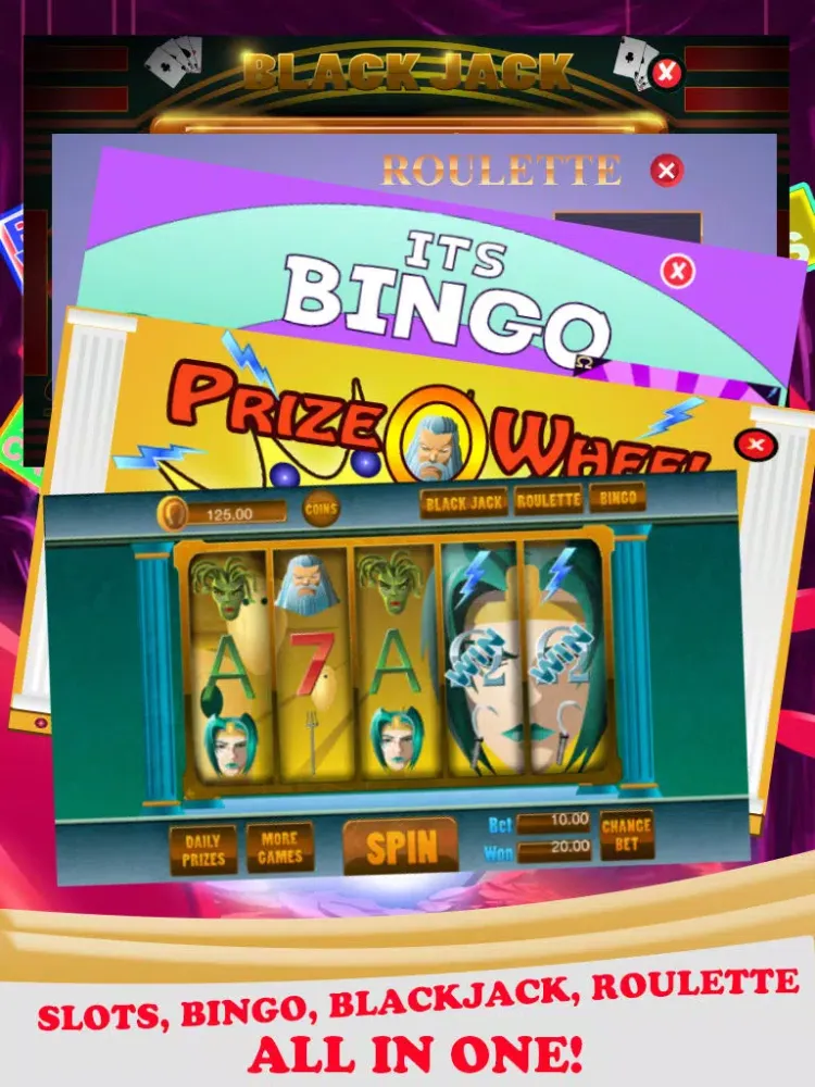 Ace Olympus God Titan Slots Games - All in one Casino Pack Roulette, Bingo and Blackjack iPad  Screenshots