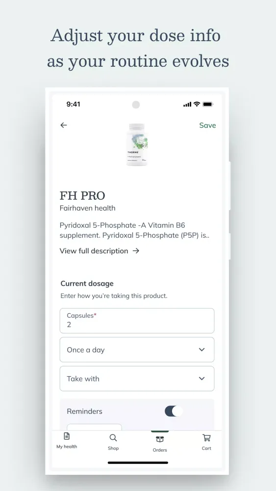 Tangkapan layar Fullscript