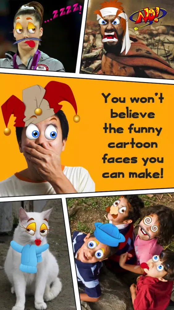 صور Funny Cartoon Face Photo Booth - Comic Book Photography from Crazy Toon Stickers for your Pictures