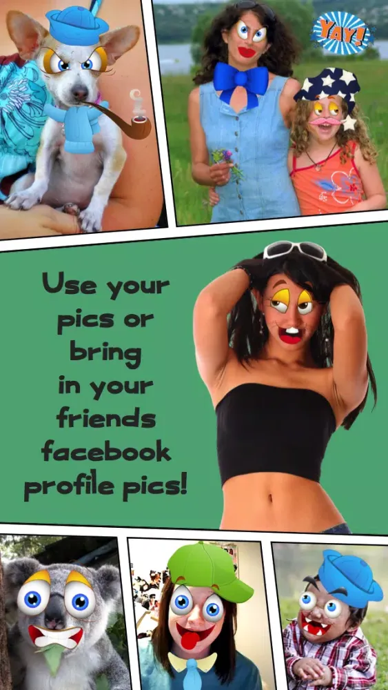 صور Funny Cartoon Face Photo Booth - Comic Book Photography from Crazy Toon Stickers for your Pictures