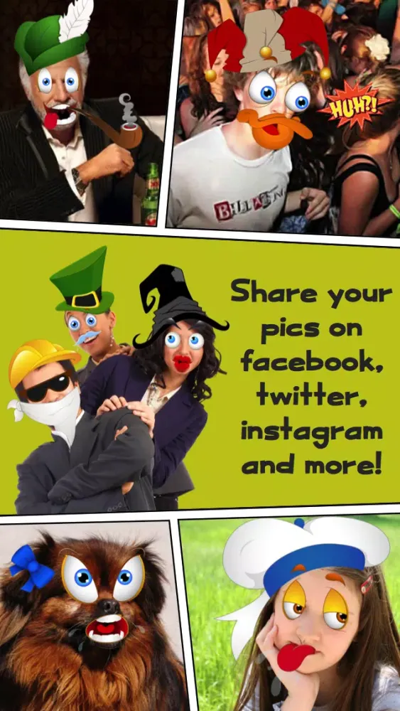 صور Funny Cartoon Face Photo Booth - Comic Book Photography from Crazy Toon Stickers for your Pictures
