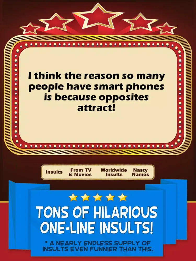 Joke Insults - Funny Comebacks, Mean Wisecracks & Rude Humor iPad 应用截图