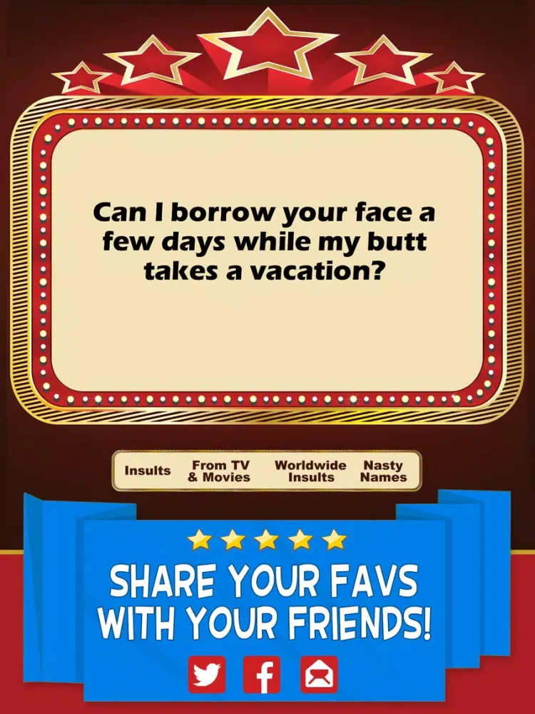 Joke Insults - Funny Comebacks, Mean Wisecracks & Rude Humor iPad 应用截图