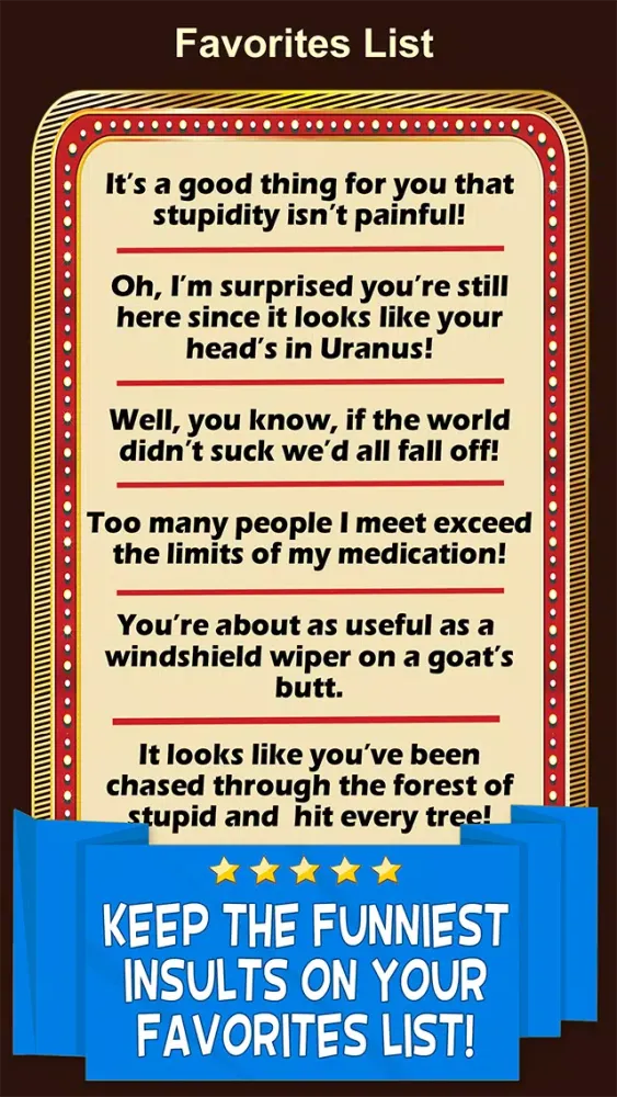 Joke Insults - Funny Comebacks, Mean Wisecracks & Rude Humor应用截图