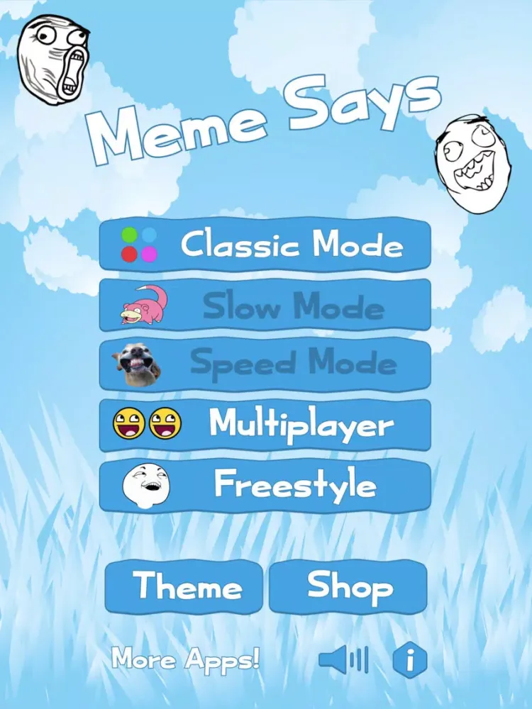 Funny Meme Simon Says Game - Copycat Brain Building Fun with Hilarious Sound, Internet Memes & Troll Faces iPad  Screenshots