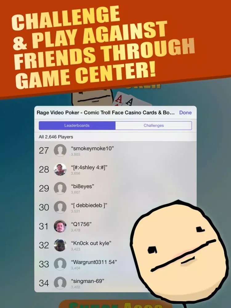 صور Rage Video Poker - New Comic Troll Face Casino Cards iPad 
