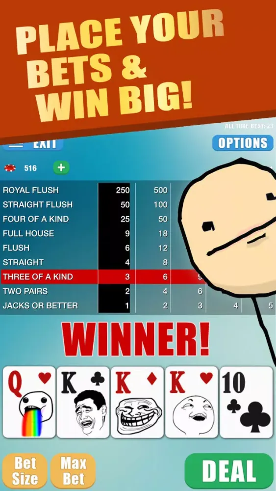 صور Rage Video Poker - New Comic Troll Face Casino Cards
