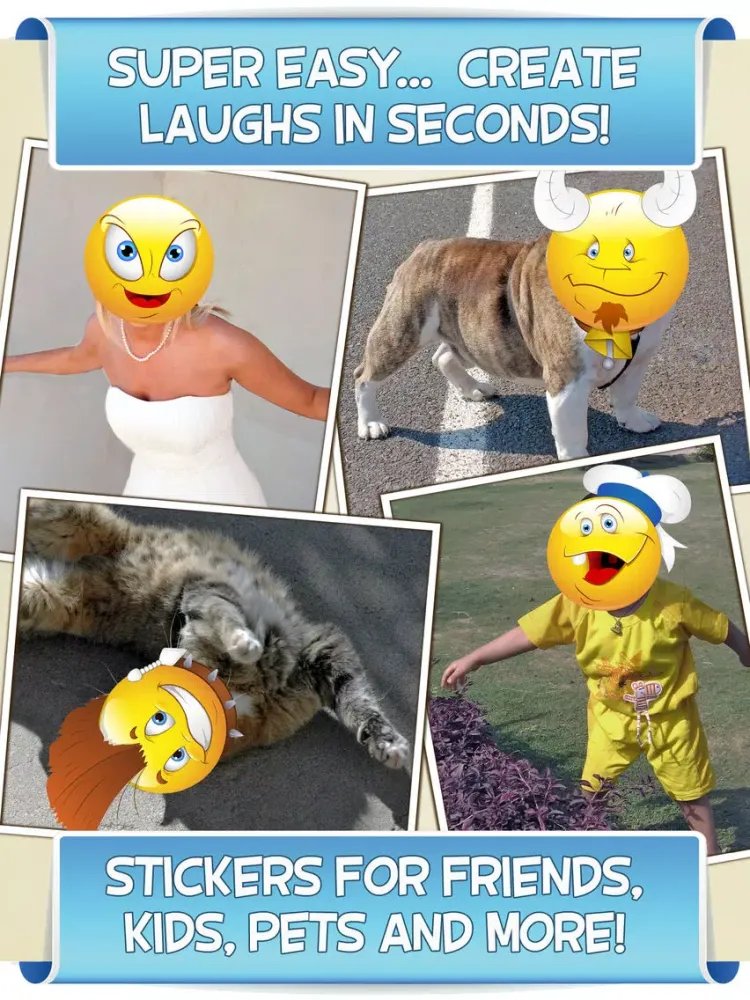 Smiley Face Photo Booth - Funny Emoticon Picture Stickers & Awesome Emoji iPad 应用截图