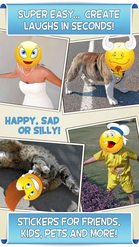 Smiley Face Photo Booth - Funny Emoticon Picture Stickers & Awesome Emoji应用截图