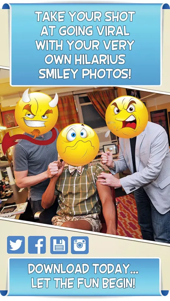 Smiley Face Photo Booth - Funny Emoticon Picture Stickers & Awesome Emoji应用截图
