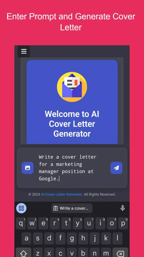 AI Cover Letter Generator سکرین شاٹس
