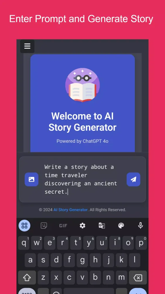 Captures d'écran de AI Story Generator
