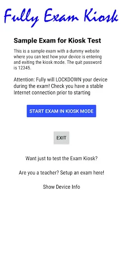 Capturas de pantalla de Fully Exam Kiosk