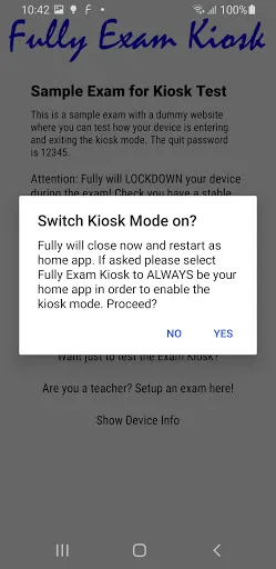 Capturas de pantalla de Fully Exam Kiosk