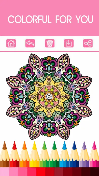 Screenshot di Adult Coloring Book - Free Mandala Color Therapy & Stress Relieving Pages for Adults 2