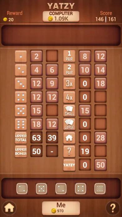 ภาพหน้าจอของ Yatzy Classic Dice Board fun