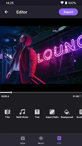 Ảnh chụp màn hình của Video Maker Music Video Editor
