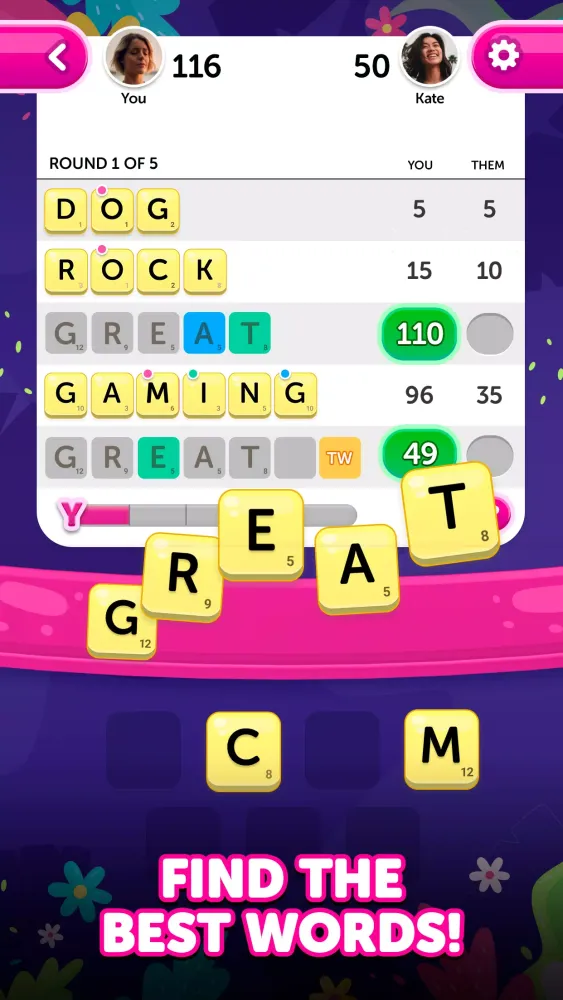 Ảnh chụp màn hình của Dice Words
