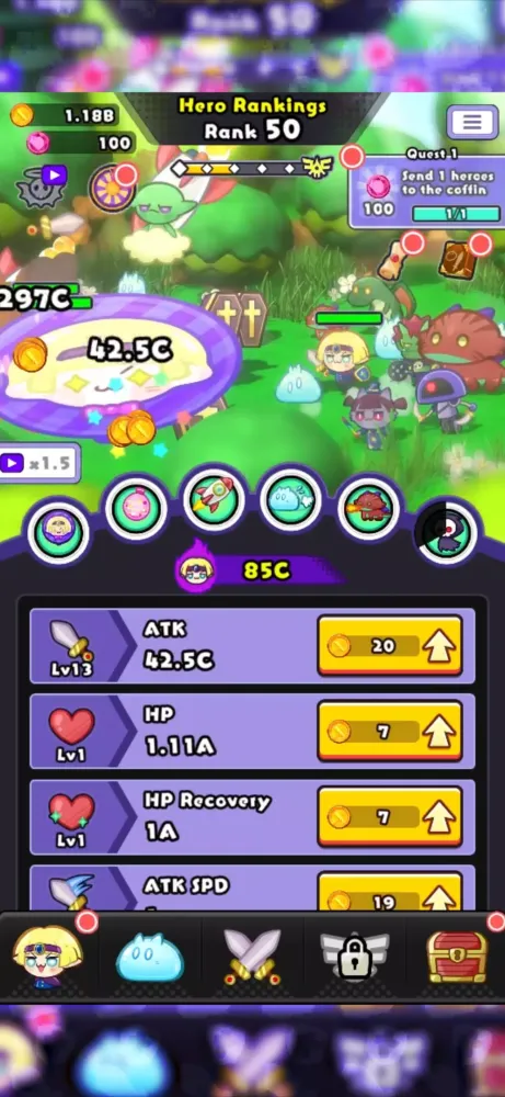 Ranking of Heroes: Idle Game Screenshots