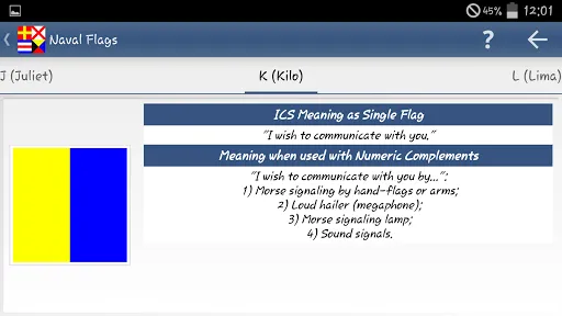 ภาพหน้าจอของ Nautical Flags