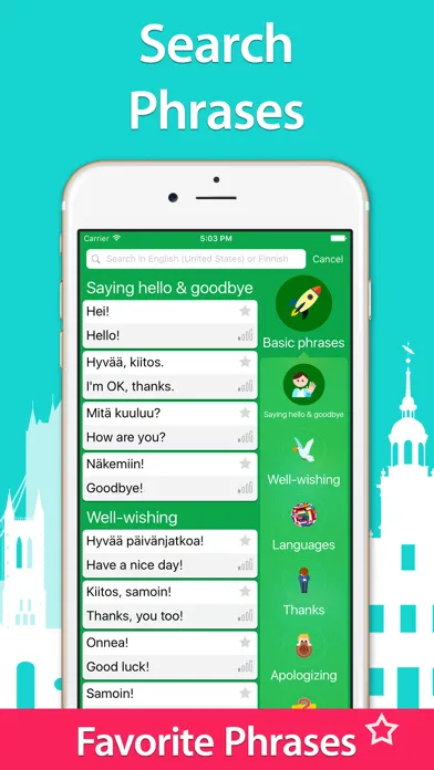 Ảnh chụp màn hình của 5000 Phrases - Learn Finnish Language for Free