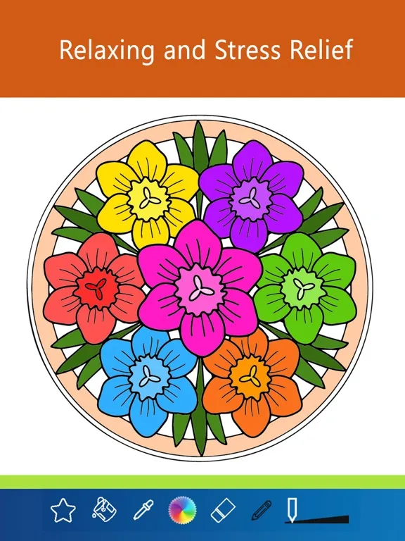 صور Coloring Book for Adults : Free Mandalas Adult Coloring Book & Anxiety Stress Relief Color Therapy Pages iPad 