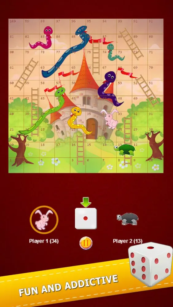 Captures d'écran de Flashy Snake And Ladders Game Two Player Classic