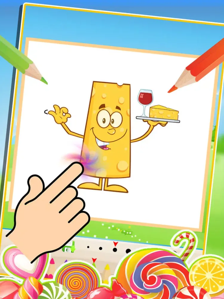 Food Coloring Book Kids Painting Free Printable Coloring Pages iPad 应用截图