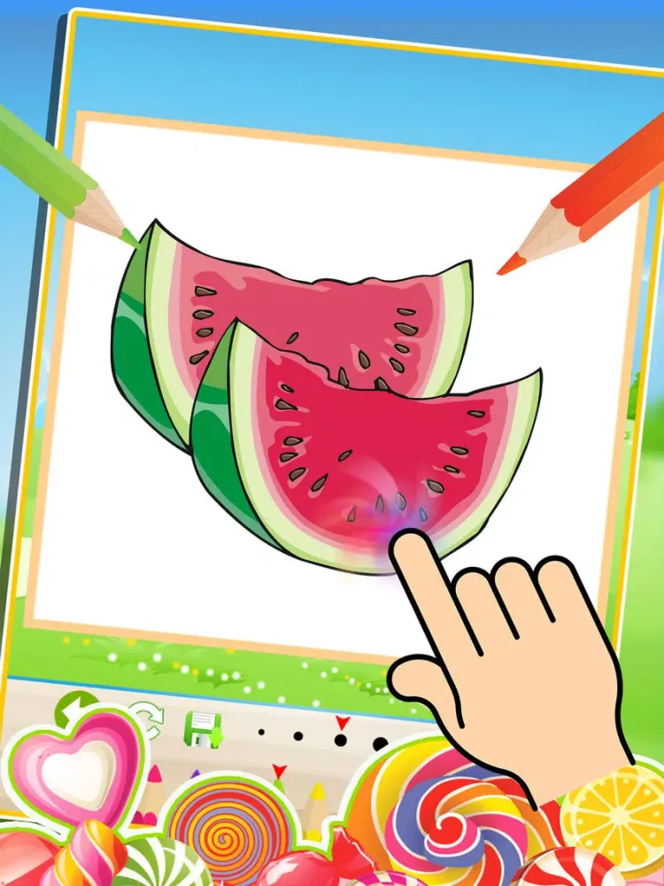 Food Coloring Book Kids Painting Free Printable Coloring Pages iPad 应用截图