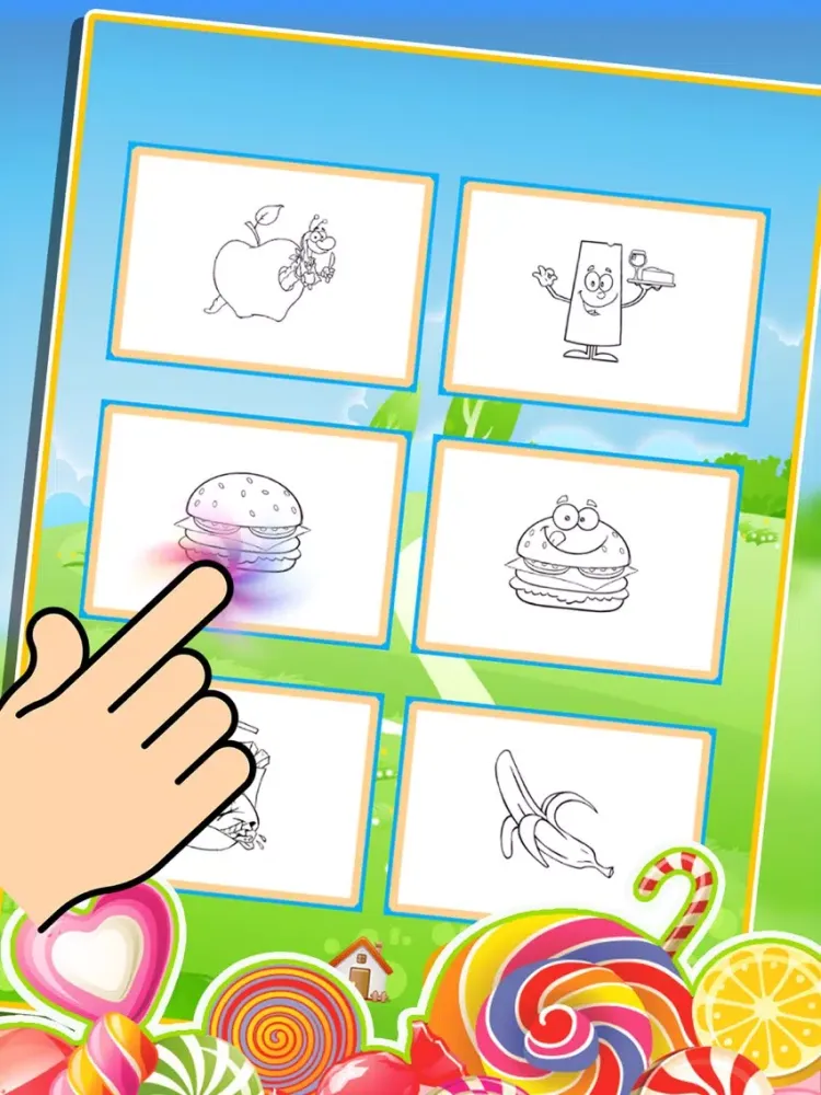 Food Coloring Book Kids Painting Free Printable Coloring Pages iPad 应用截图