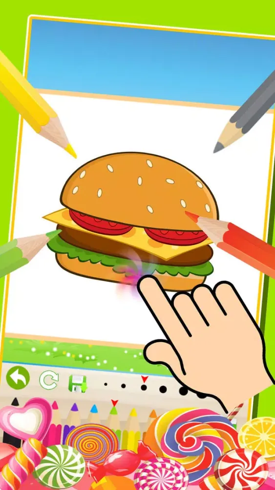 Food Coloring Book Kids Painting Free Printable Coloring Pages应用截图