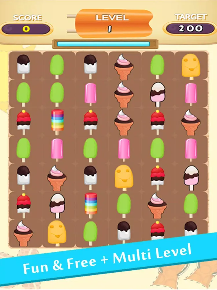 ภาพหน้าจอของ Ice Cream Match 3 Puzzles : Free Fun Games for Girls & Kids iPad 