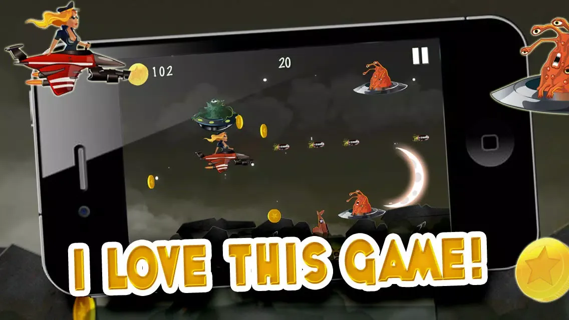 Capturas de tela do Jet Fighter Sky Chaos : The Legend of Trigger Happy Jack 's Iron Fist Strike on the Alien Invasion – FREE Game